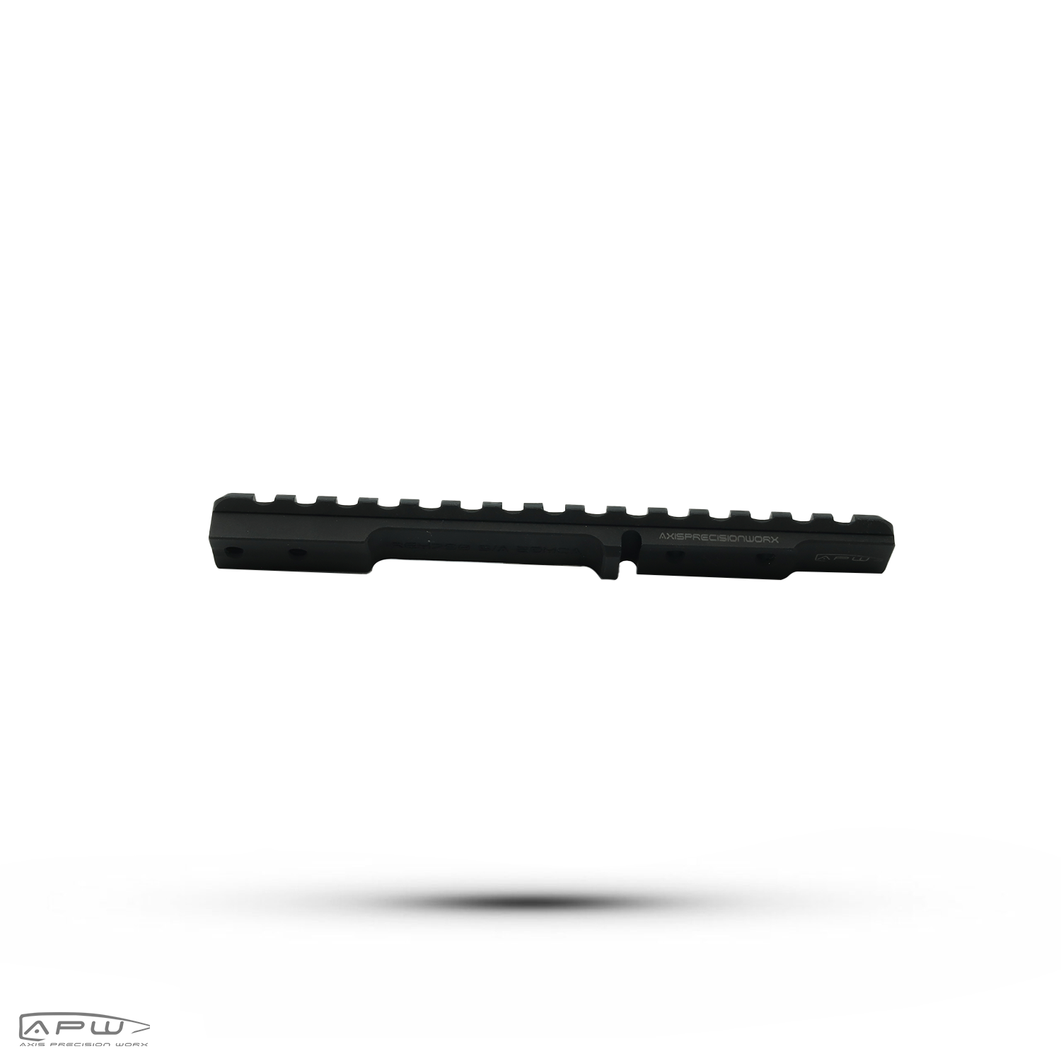 Side profile view of APW inclined MOA scope base picatinny rail